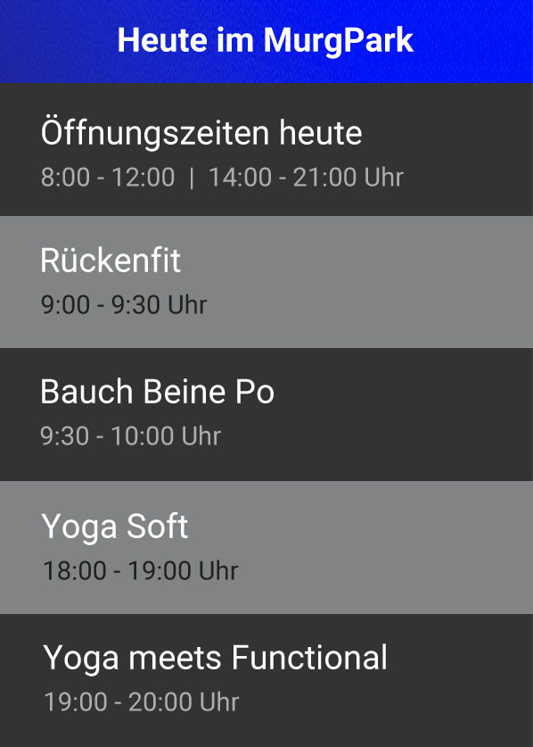 Kursplan MurgPark Donnerstag